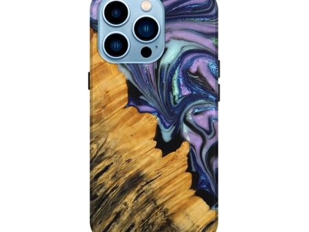 iPhone 14 Pro Wood+Resin Live Edge Phone Case - Benjamin (Purple, 691902) Fashion