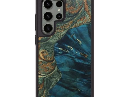 Galaxy S24 Ultra Wood+Resin Phone Case - Sharon (Green, 689273) For Cheap