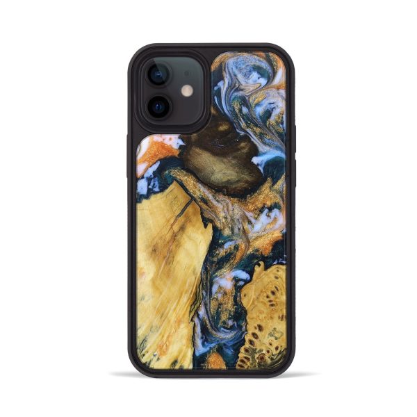 iPhone 12 Wood+Resin Phone Case - Amanda (Mosaic, 690382) on Sale