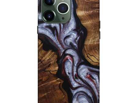 iPhone 13 Pro Max Wood+Resin Live Edge Phone Case - Angie (Red, 693952) For Sale