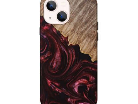 iPhone 14 Wood+Resin Live Edge Phone Case - Emiliano (Red, 692644) Online Sale