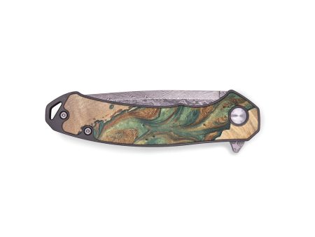 EDC Wood+Resin Pocket Knife - Diana (Green, 691796) Hot on Sale