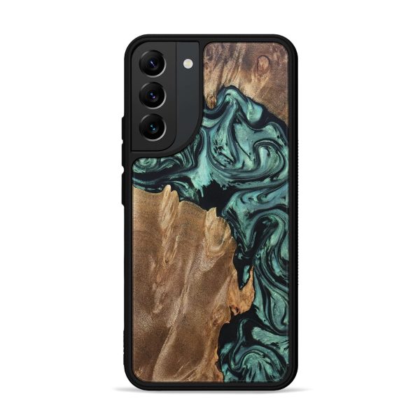 Galaxy S22 Plus Wood+Resin Phone Case - Junior (Green, 691921) on Sale