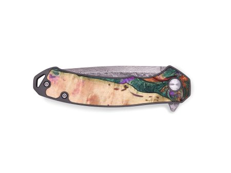 EDC Wood+Resin Pocket Knife - Patrick (Green, 691794) For Sale