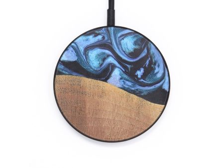 Circle Wood+Resin Wireless Charger - Braelynn (Blue, 691852) Online Sale