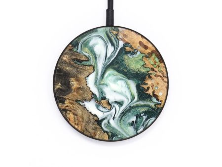 Circle Wood+Resin Wireless Charger - Aria (Green, 689902) Online now