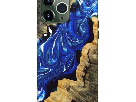 iPhone 13 Pro Max Wood+Resin Live Edge Phone Case - Annie (Blue, 691492) For Cheap