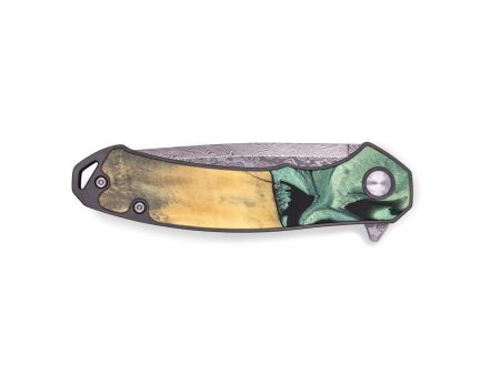 EDC Wood+Resin Pocket Knife - Addyson (Green, 691797) Supply