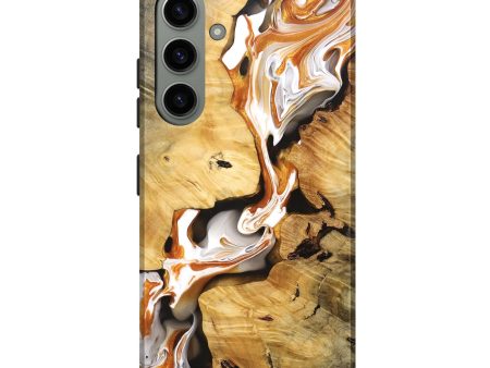 Galaxy S24 Plus Wood+Resin Live Edge Phone Case - Audrina (Black & White, 691498) Cheap