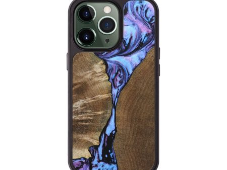 iPhone 13 Pro Wood+Resin Phone Case - Raul (Purple, 694105) For Sale