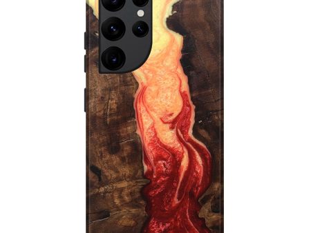 Galaxy S22 Ultra Wood+Resin Live Edge Phone Case - Claudia (Fire & Ice, 693592) Online Hot Sale