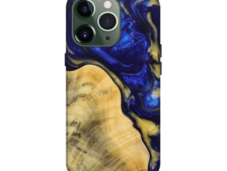 iPhone 13 Pro Wood+Resin Live Edge Phone Case - Dominique (Blue, 692965) Online