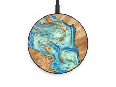 Circle ResinArt Wireless Charger - Blakely (Teal & Gold, 691438) Online Sale