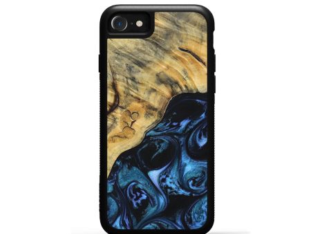 iPhone SE Wood+Resin Phone Case - Lawson (Blue, 693869) Supply