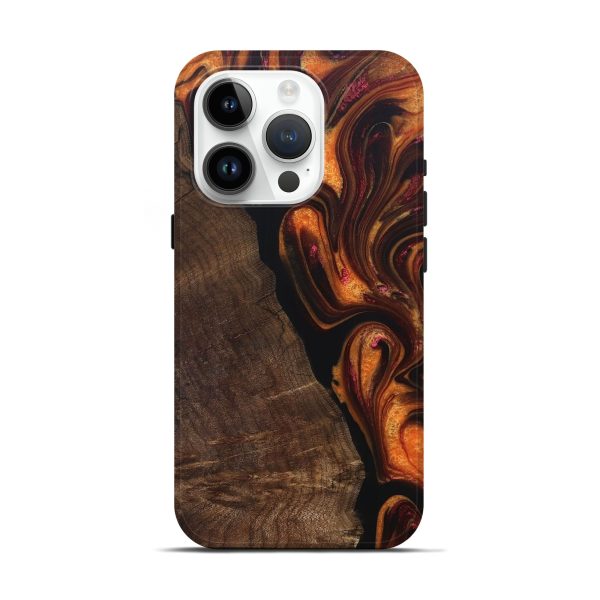 iPhone 15 Pro Wood+Resin Live Edge Phone Case - Vernon (Red, 692223) Online