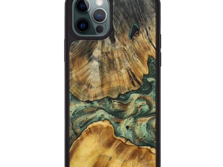 iPhone 12 Pro Max Wood+Resin Phone Case - Hayes (Green, 692065) For Cheap