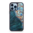 iPhone 14 Pro Max Wood+Resin Phone Case - Jenifer (Teal & Gold, 688953) Discount