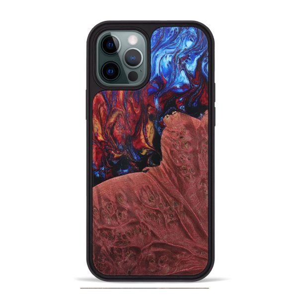 iPhone 12 Pro Max Wood+Resin Phone Case - Aubree (Fire & Ice, 693208) Discount