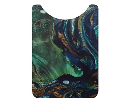 Live Edge Wood+Resin Wallet - Ericka (Teal & Gold, 694042) Online Hot Sale