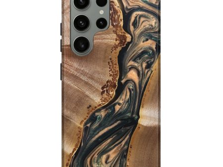 Galaxy S23 Ultra Wood+Resin Live Edge Phone Case - Lynda (Green, 689588) Sale