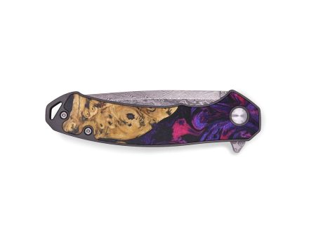 EDC Wood+Resin Pocket Knife - Samuel (Purple, 688655) Discount