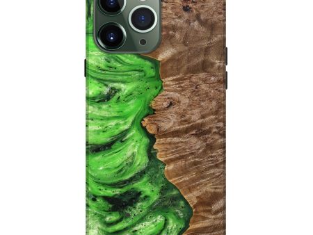 iPhone 13 Pro Max Wood+Resin Live Edge Phone Case - John (Green, 691996) For Discount