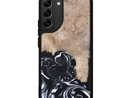 Galaxy S22 Plus Wood+Resin Phone Case - Aria (Black & White, 692388) For Sale