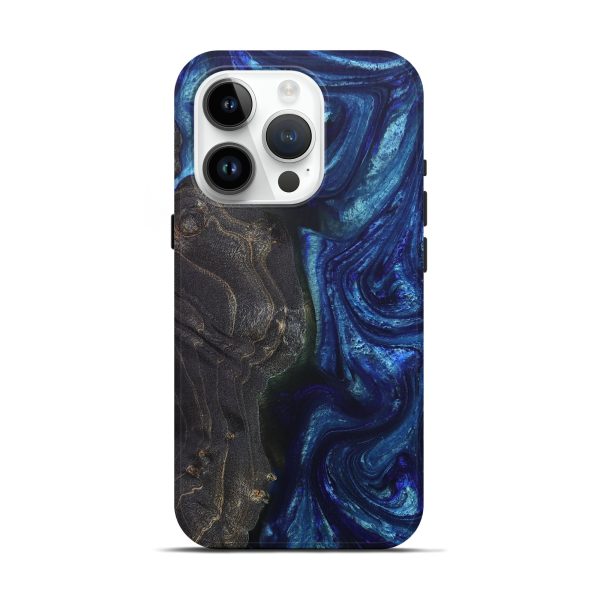 iPhone 15 Pro Wood+Resin Live Edge Phone Case - Winston (Blue, 694000) Hot on Sale