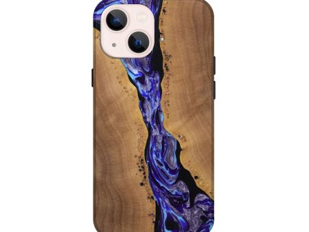 iPhone 13 mini Wood+Resin Live Edge Phone Case - Talan (Purple, 689797) Cheap