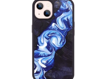 iPhone 14 Wood+Resin Phone Case - Ron (Blue, 692439) For Cheap