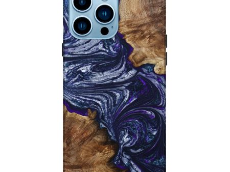 iPhone 14 Pro Max Wood+Resin Live Edge Phone Case - Annalise (Purple, 691663) Online Sale