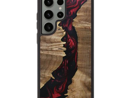 Galaxy S23 Ultra Wood+Resin Phone Case - Carmen (Red, 692951) Fashion