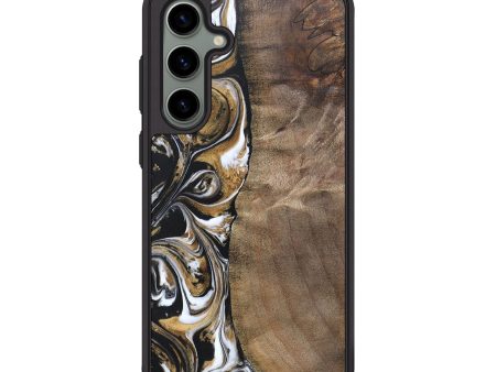 Galaxy S24 Plus Wood+Resin Phone Case - Antoine (Black & White, 692379) Supply