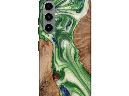 Galaxy S24 Wood+Resin Live Edge Phone Case - Isaiah (Green, 693573) on Sale