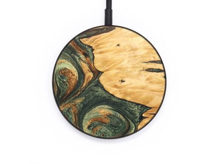 Circle Wood+Resin Wireless Charger - Barrett (Green, 689892) Online Sale