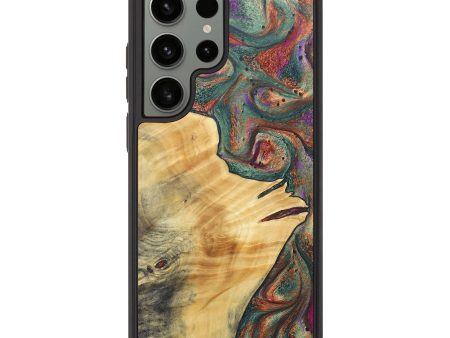 Galaxy S23 Ultra Wood+Resin Phone Case - Roger (Green, 692465) Fashion