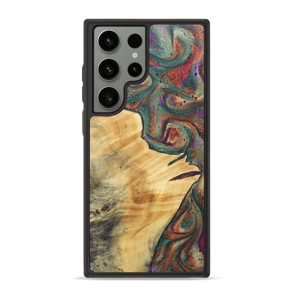 Galaxy S23 Ultra Wood+Resin Phone Case - Roger (Green, 692465) Fashion