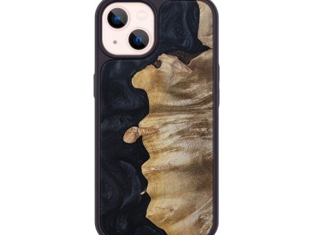 iPhone 14 Wood+Resin Phone Case - Elizabeth (Pure Black, 692881) on Sale