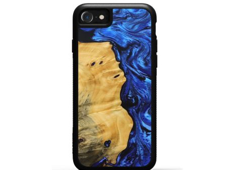 iPhone SE Wood+Resin Phone Case - David (Blue, 692124) For Discount