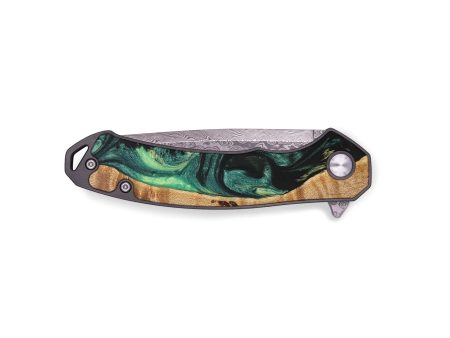 EDC Wood+Resin Pocket Knife - Edith (Green, 692538) Fashion