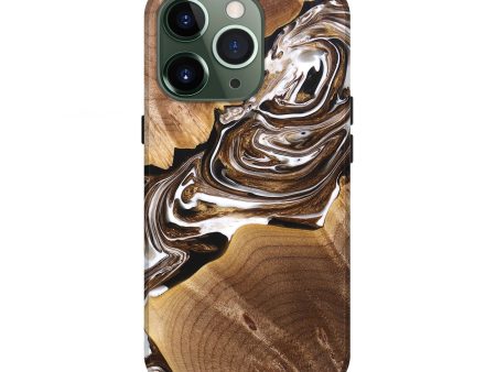 iPhone 13 Pro Wood+Resin Live Edge Phone Case - Jaiden (Black & White, 691883) For Discount