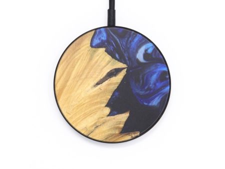 Circle Wood+Resin Wireless Charger - Betty (Blue, 691838) For Cheap