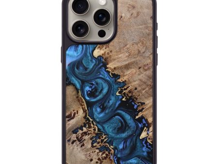 iPhone 15 Pro Max Wood+Resin Phone Case - Colleen (Blue, 693865) Online Sale