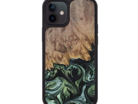 iPhone 12 Wood+Resin Phone Case - Leilani (Green, 692457) Online now