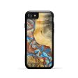 iPhone SE Wood+Resin Phone Case - Daniella (Teal & Gold, 688938) Supply