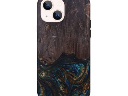 iPhone 14 Wood+Resin Live Edge Phone Case - Victor (Green, 693578) Hot on Sale