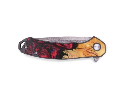 EDC Wood+Resin Pocket Knife - Eduardo (Red, 691023) Online now