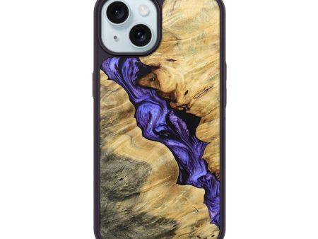 iPhone 15 Wood+Resin Phone Case - Willa (Purple, 693539) Hot on Sale