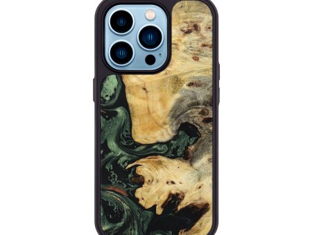 iPhone 14 Pro Wood+Resin Phone Case - Holden (Green, 693551) Sale