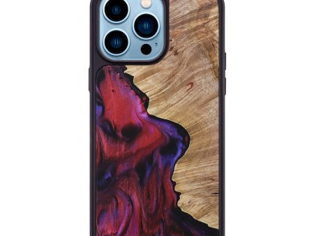 iPhone 14 Pro Max Wood+Resin Phone Case - Janelle (Red, 690139) Hot on Sale